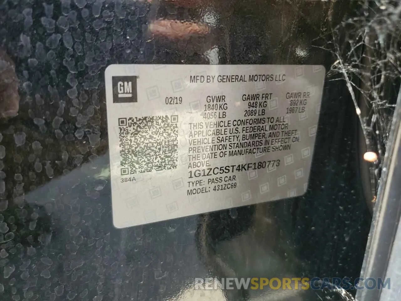 12 Photograph of a damaged car 1G1ZC5ST4KF180773 CHEVROLET MALIBU 2019