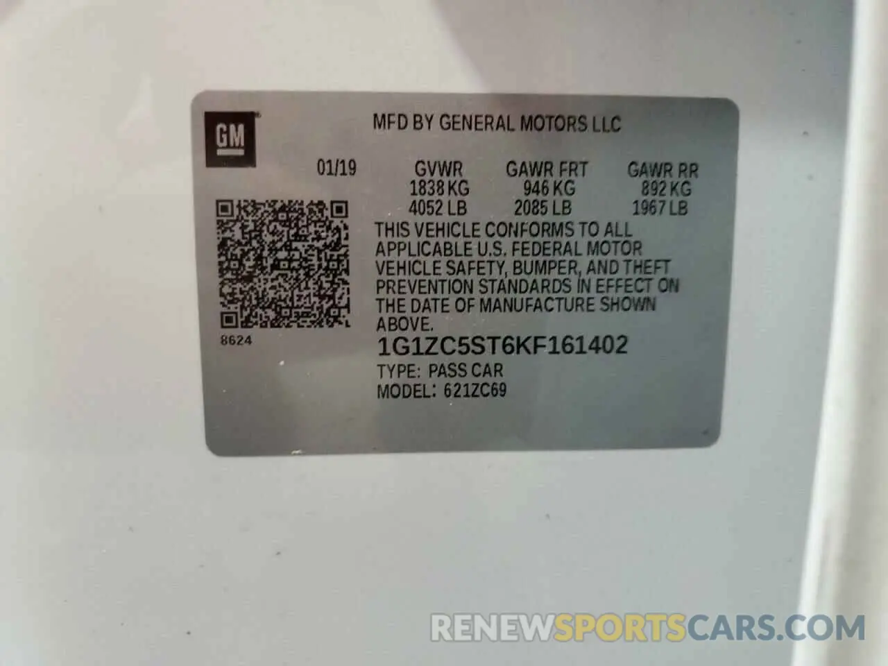 12 Photograph of a damaged car 1G1ZC5ST6KF161402 CHEVROLET MALIBU 2019