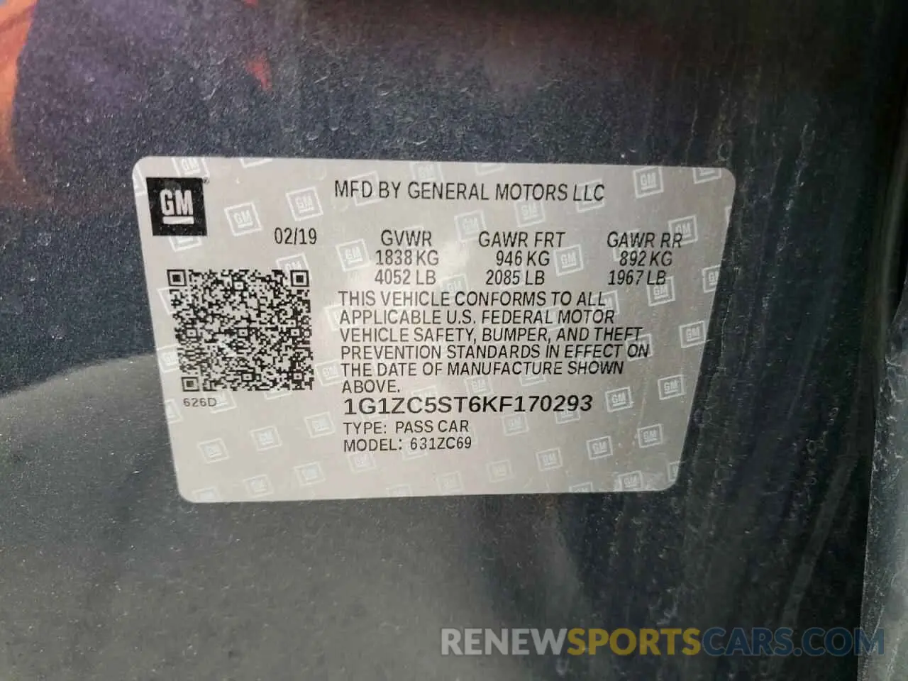 12 Photograph of a damaged car 1G1ZC5ST6KF170293 CHEVROLET MALIBU 2019