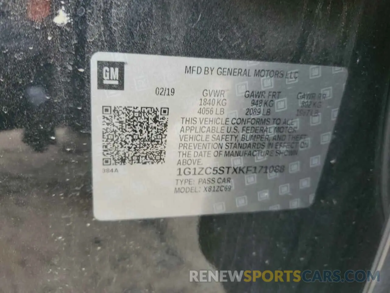 12 Photograph of a damaged car 1G1ZC5STXKF171088 CHEVROLET MALIBU 2019
