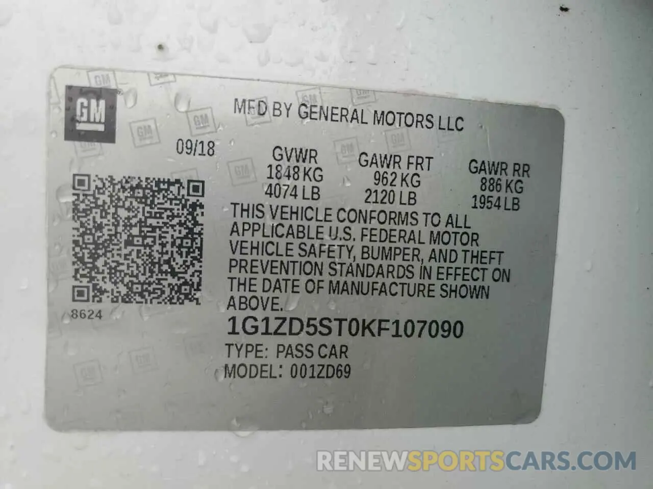 12 Photograph of a damaged car 1G1ZD5ST0KF107090 CHEVROLET MALIBU 2019