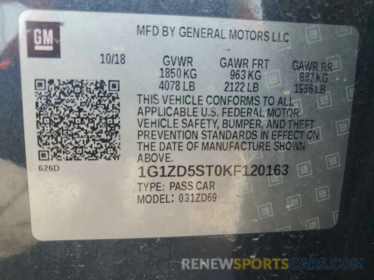 14 Photograph of a damaged car 1G1ZD5ST0KF120163 CHEVROLET MALIBU 2019