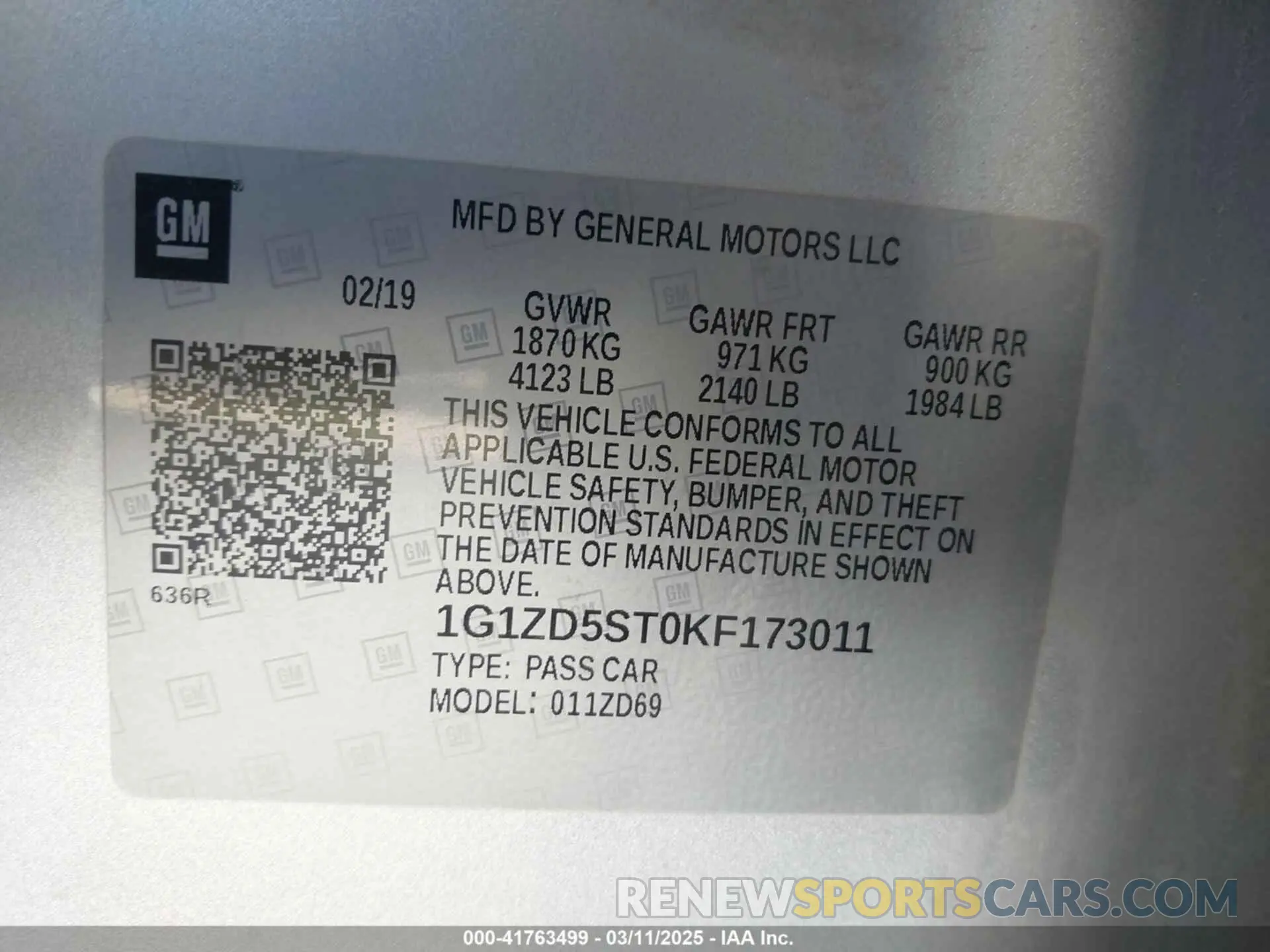 9 Photograph of a damaged car 1G1ZD5ST0KF173011 CHEVROLET MALIBU 2019