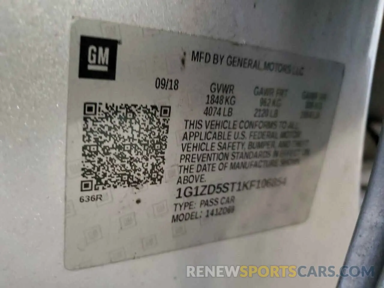 12 Photograph of a damaged car 1G1ZD5ST1KF106854 CHEVROLET MALIBU 2019