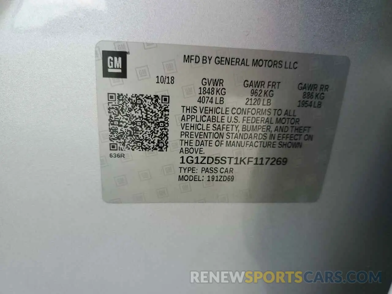 14 Photograph of a damaged car 1G1ZD5ST1KF117269 CHEVROLET MALIBU 2019