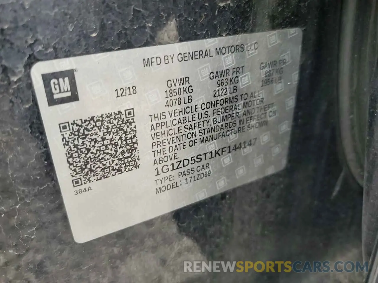 13 Photograph of a damaged car 1G1ZD5ST1KF144147 CHEVROLET MALIBU 2019