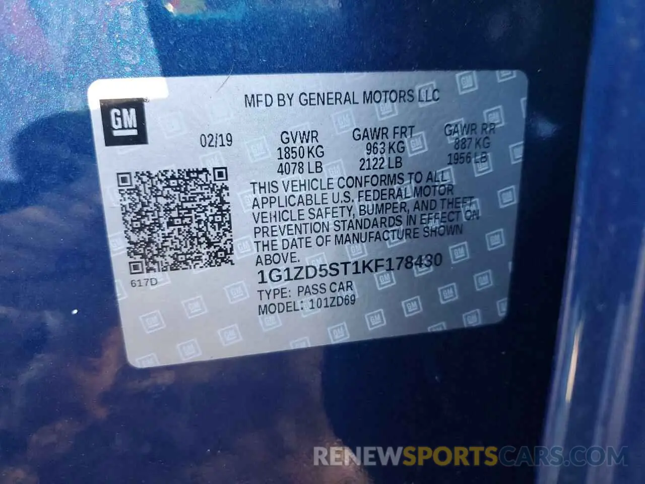 14 Photograph of a damaged car 1G1ZD5ST1KF178430 CHEVROLET MALIBU 2019