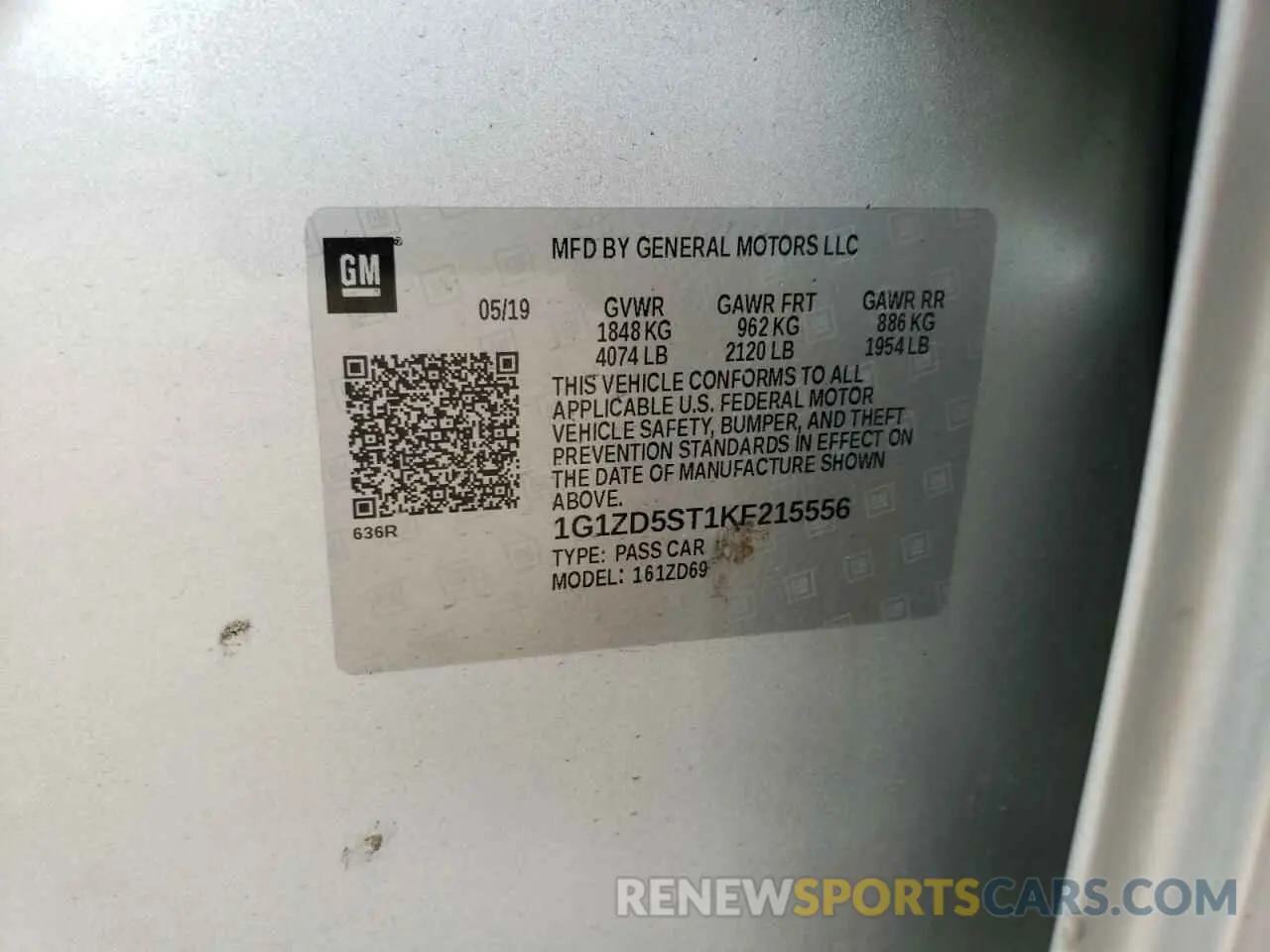12 Photograph of a damaged car 1G1ZD5ST1KF215556 CHEVROLET MALIBU 2019