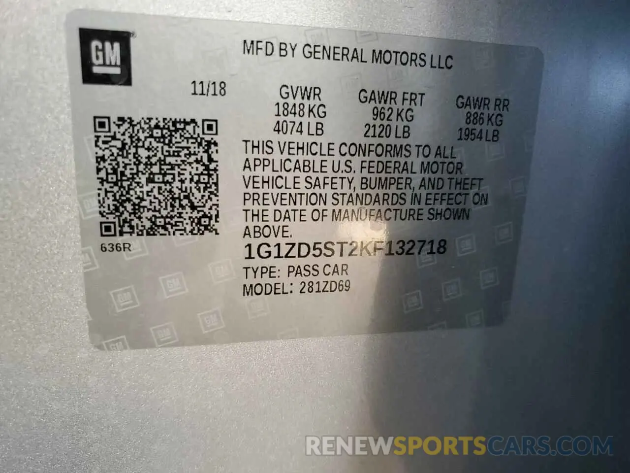 12 Photograph of a damaged car 1G1ZD5ST2KF132718 CHEVROLET MALIBU 2019