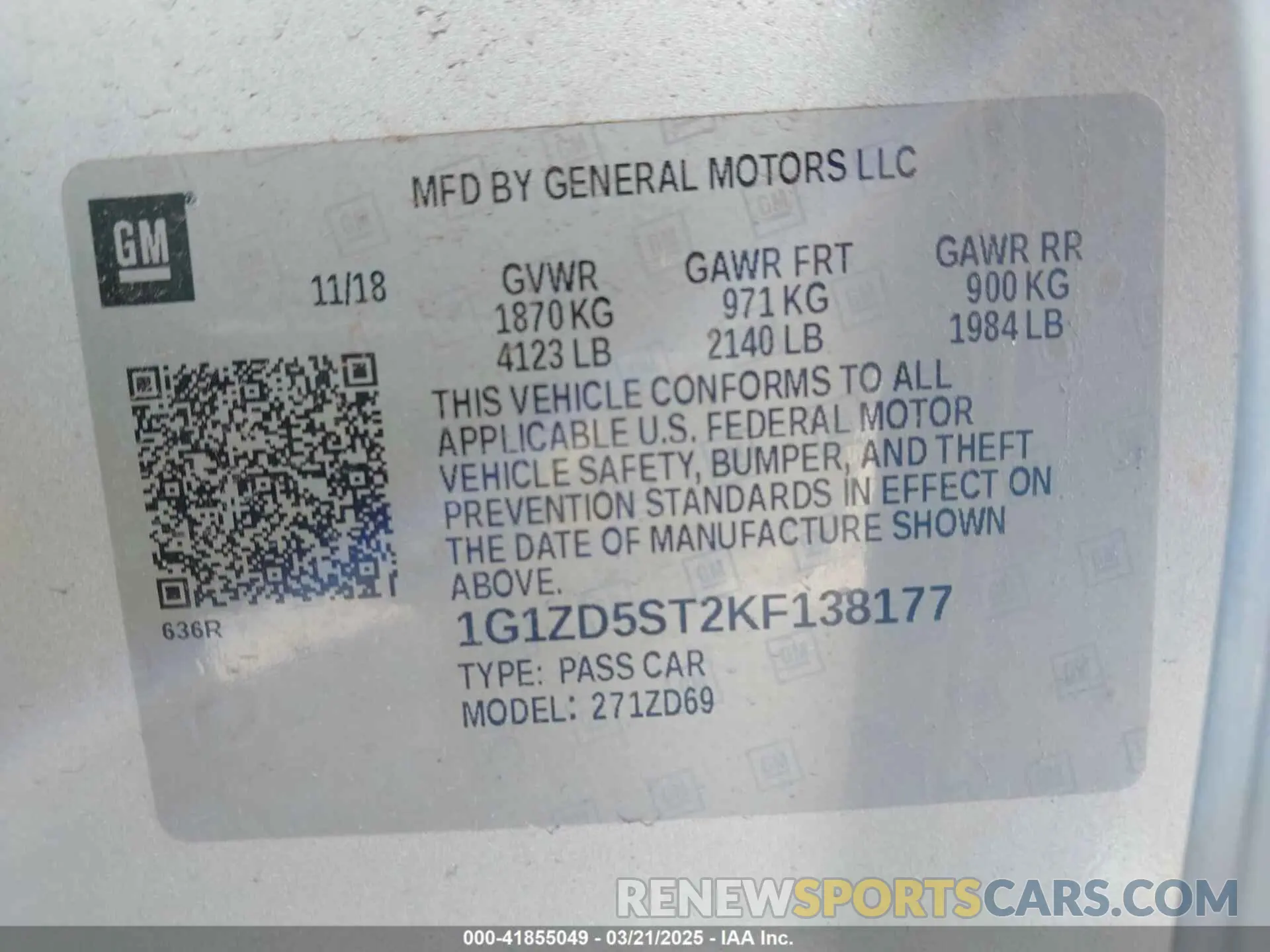 9 Photograph of a damaged car 1G1ZD5ST2KF138177 CHEVROLET MALIBU 2019
