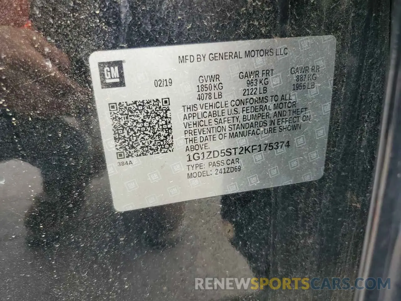 12 Photograph of a damaged car 1G1ZD5ST2KF175374 CHEVROLET MALIBU 2019