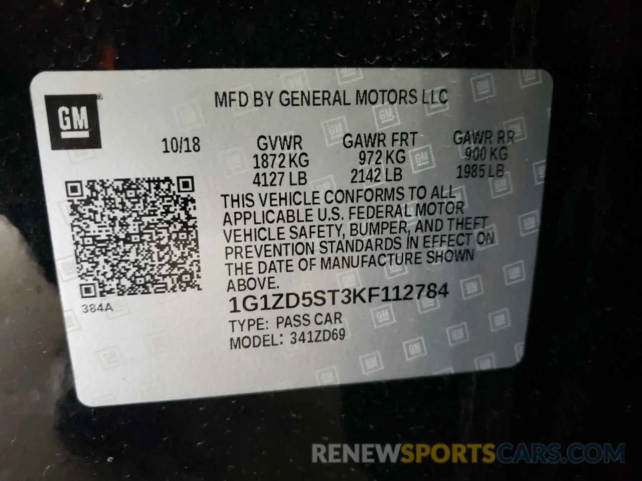 13 Photograph of a damaged car 1G1ZD5ST3KF112784 CHEVROLET MALIBU 2019