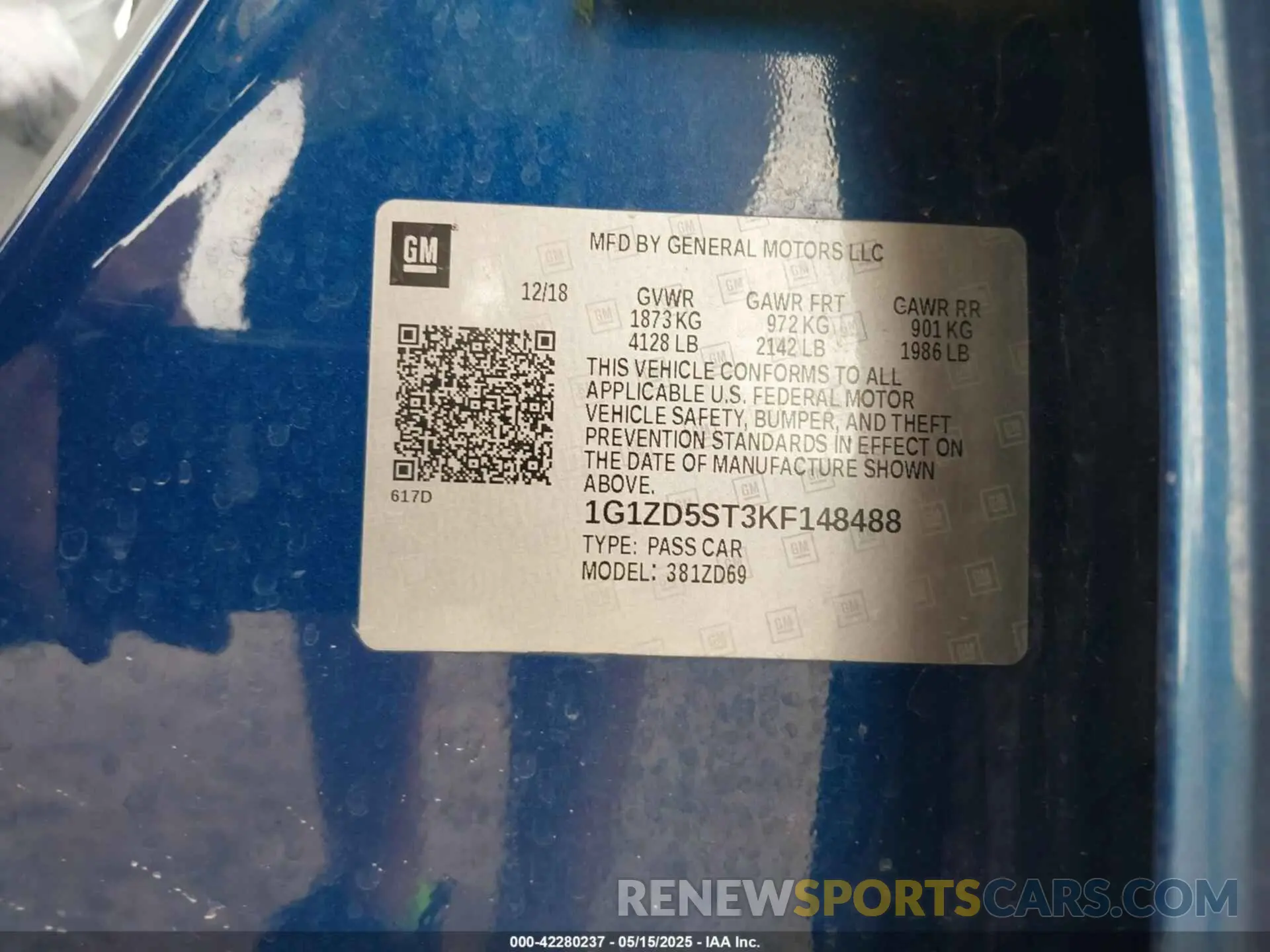 9 Photograph of a damaged car 1G1ZD5ST3KF148488 CHEVROLET MALIBU 2019