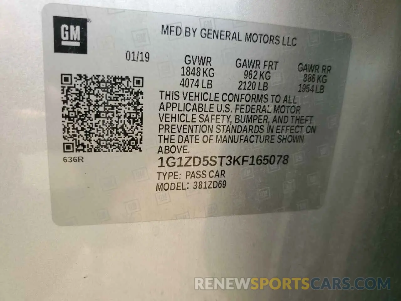 14 Photograph of a damaged car 1G1ZD5ST3KF165078 CHEVROLET MALIBU 2019