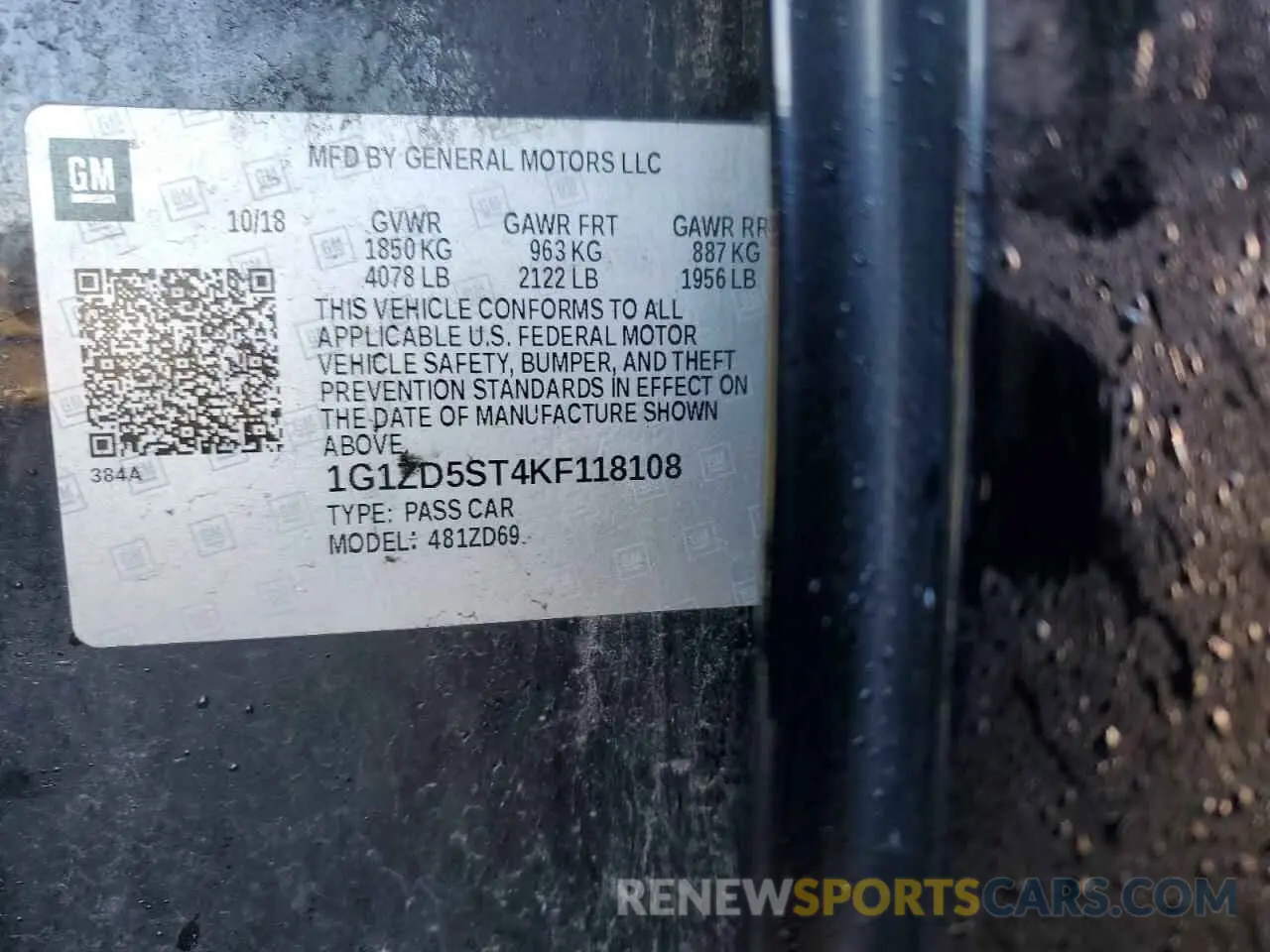 12 Photograph of a damaged car 1G1ZD5ST4KF118108 CHEVROLET MALIBU 2019