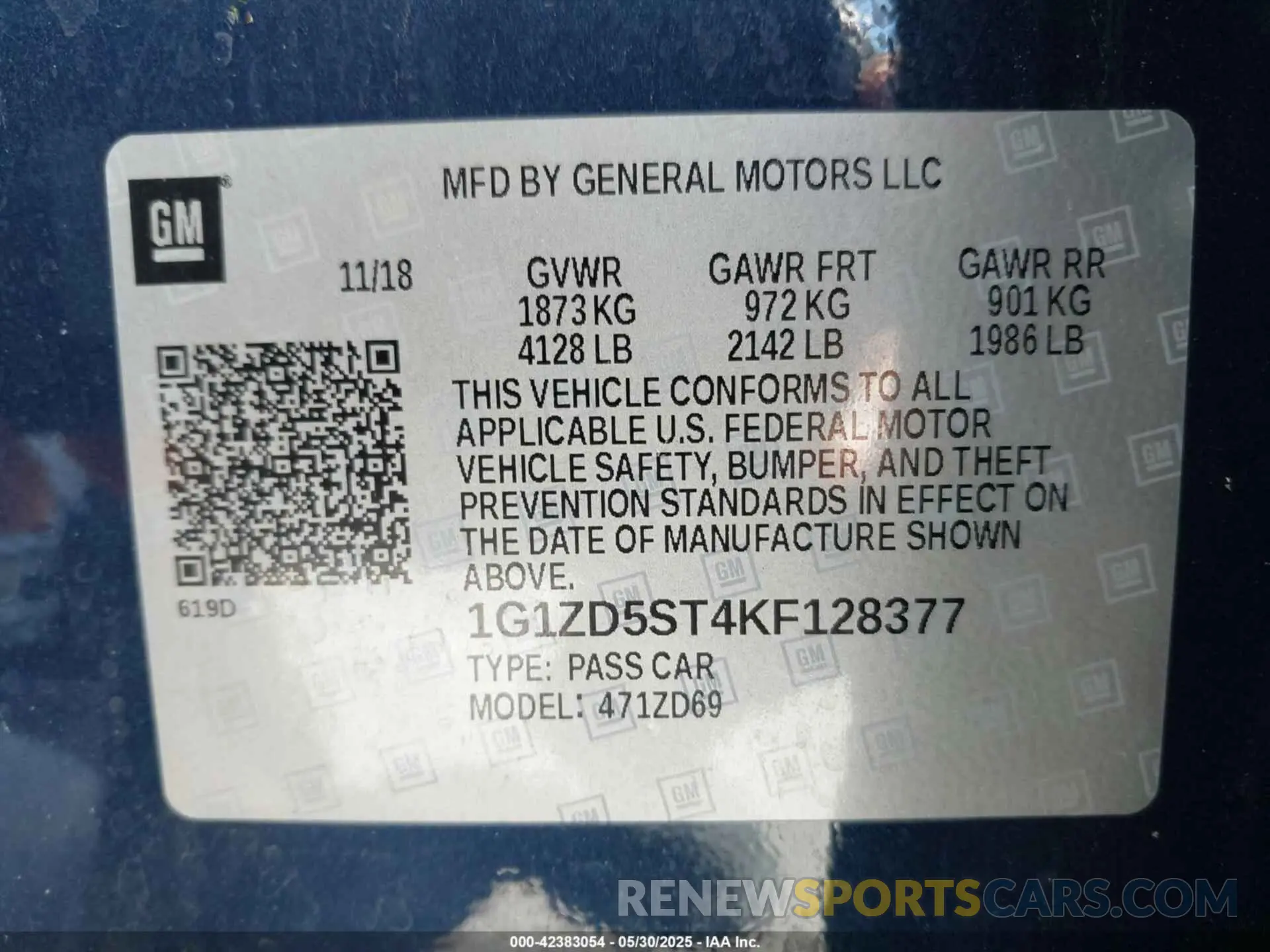 9 Photograph of a damaged car 1G1ZD5ST4KF128377 CHEVROLET MALIBU 2019
