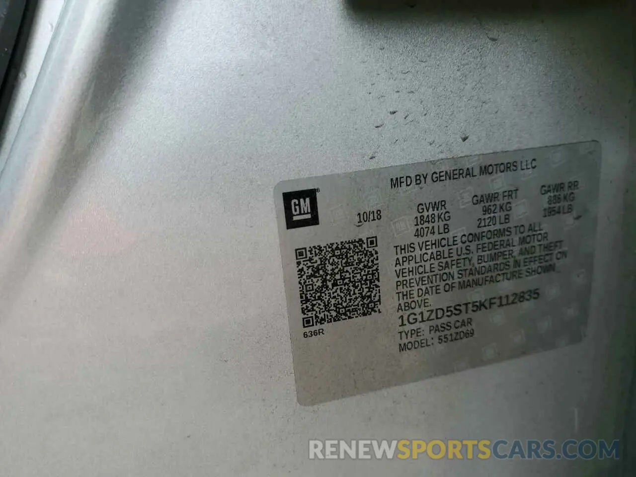 12 Photograph of a damaged car 1G1ZD5ST5KF112835 CHEVROLET MALIBU 2019