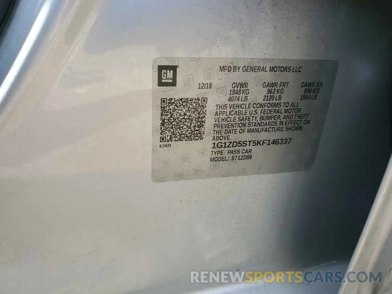 13 Photograph of a damaged car 1G1ZD5ST5KF146337 CHEVROLET MALIBU 2019