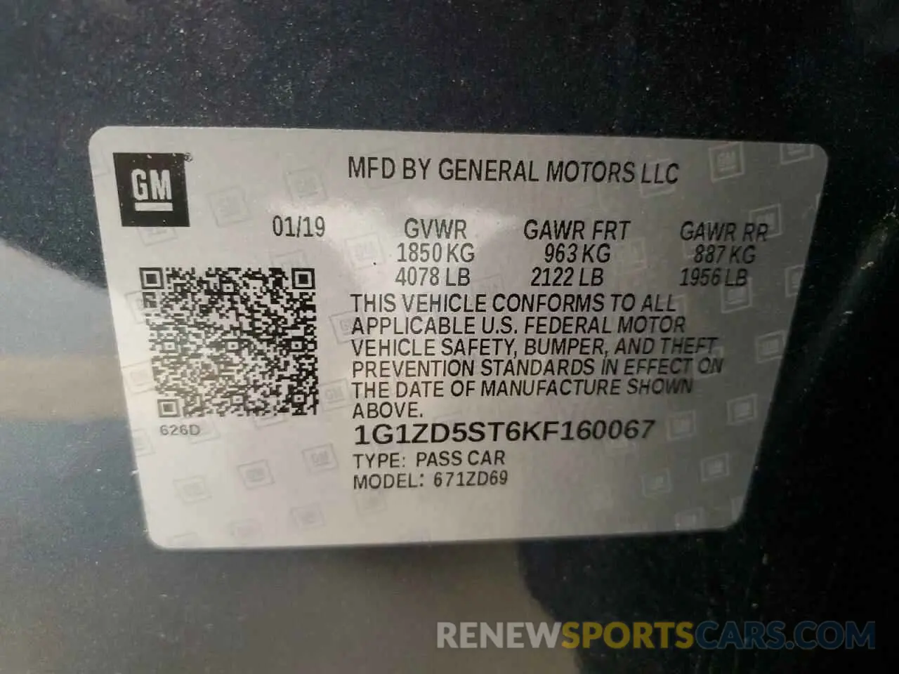 12 Photograph of a damaged car 1G1ZD5ST6KF160067 CHEVROLET MALIBU 2019