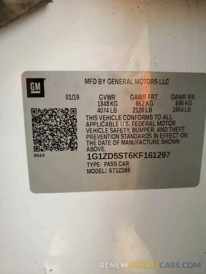 15 Photograph of a damaged car 1G1ZD5ST6KF161297 CHEVROLET MALIBU 2019