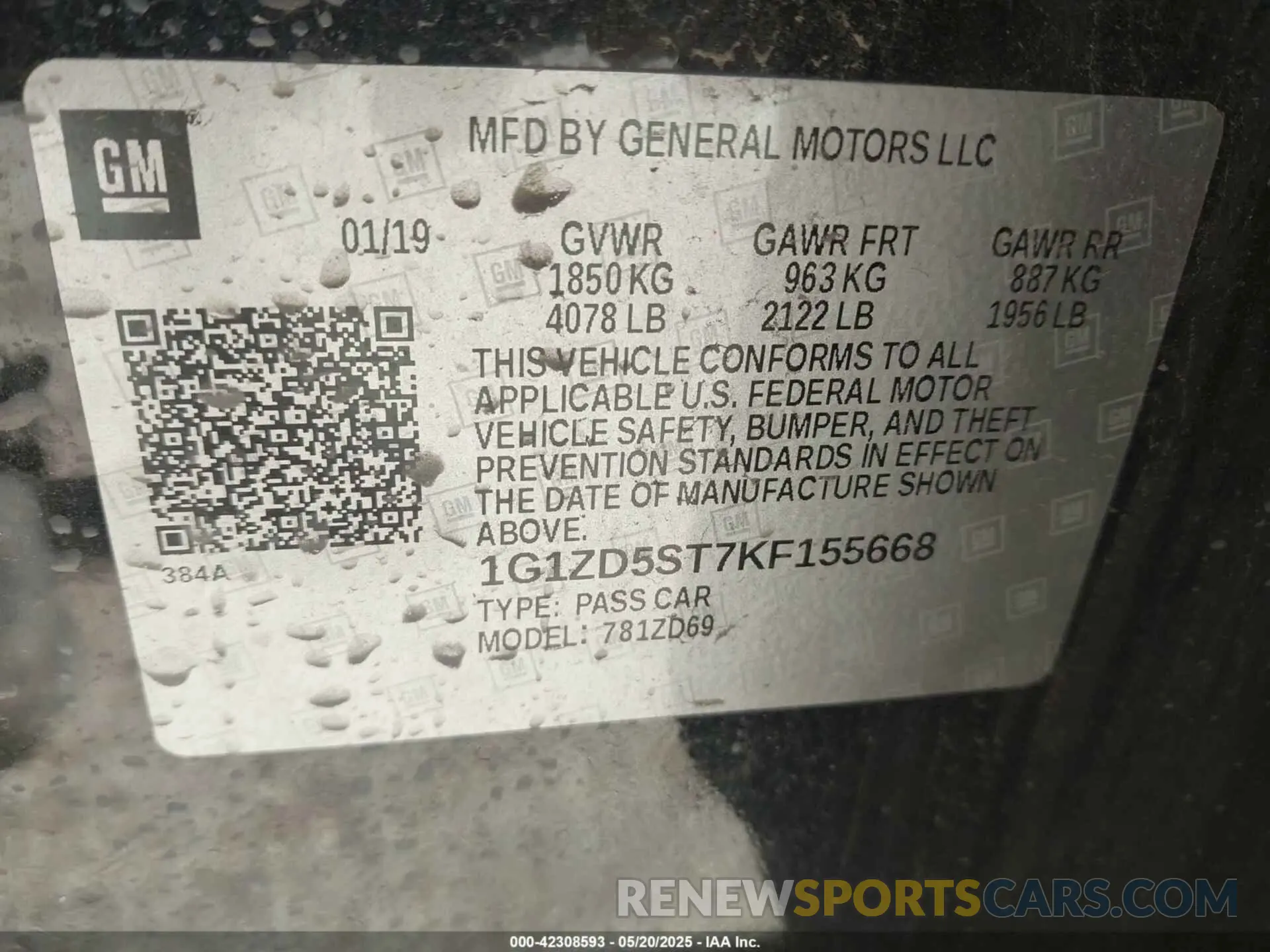 9 Photograph of a damaged car 1G1ZD5ST7KF155668 CHEVROLET MALIBU 2019