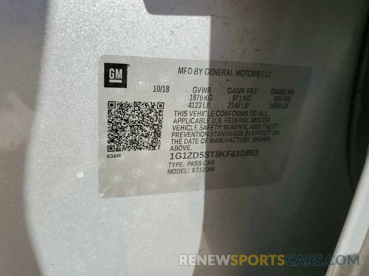 12 Photograph of a damaged car 1G1ZD5ST8KF110853 CHEVROLET MALIBU 2019