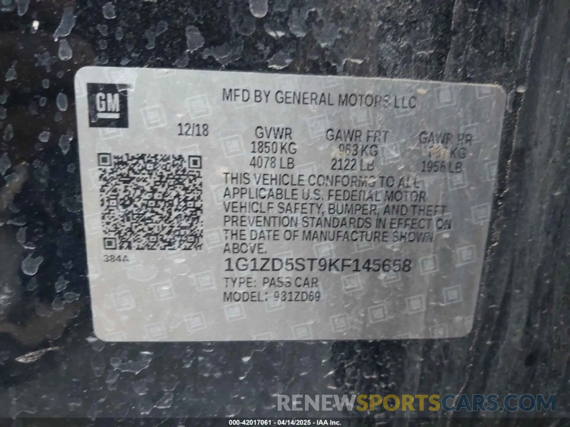 9 Photograph of a damaged car 1G1ZD5ST9KF145658 CHEVROLET MALIBU 2019