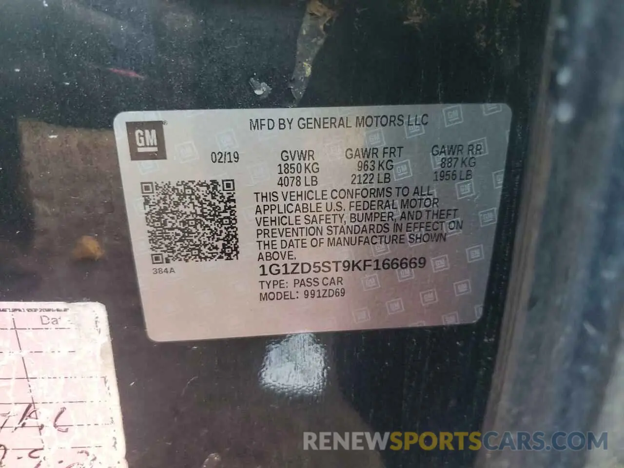 13 Photograph of a damaged car 1G1ZD5ST9KF166669 CHEVROLET MALIBU 2019