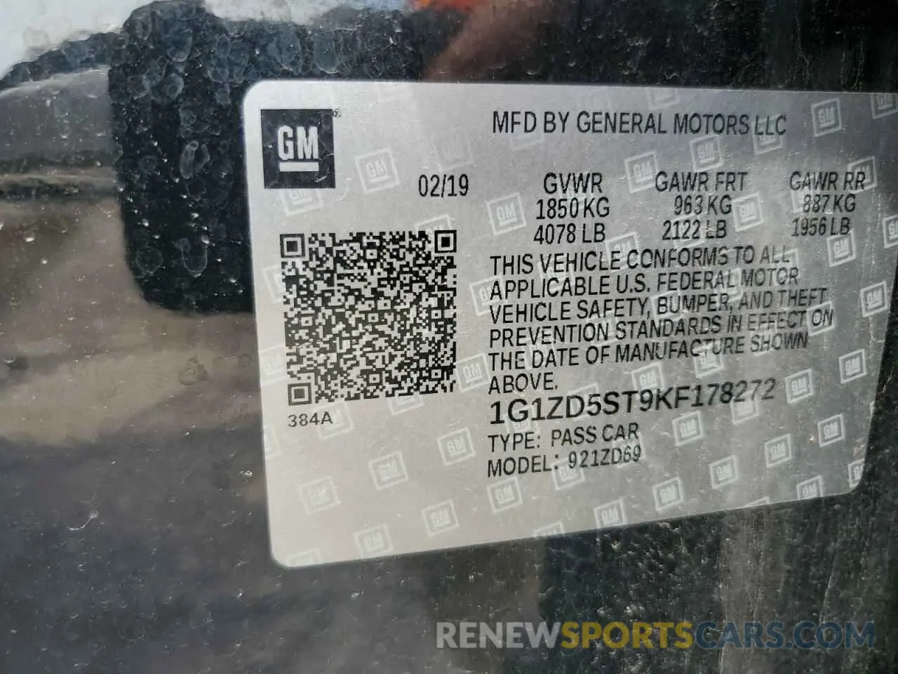 12 Photograph of a damaged car 1G1ZD5ST9KF178272 CHEVROLET MALIBU 2019