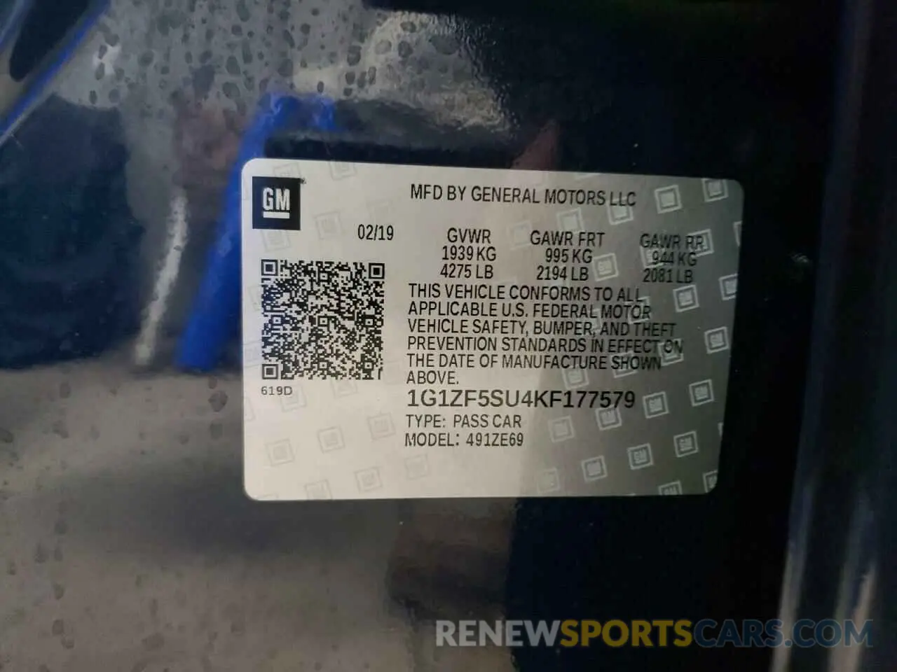 12 Photograph of a damaged car 1G1ZF5SU4KF177579 CHEVROLET MALIBU 2019