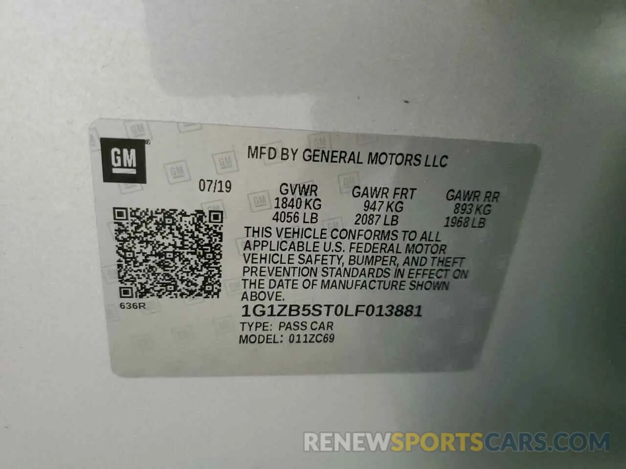 12 Photograph of a damaged car 1G1ZB5ST0LF013881 CHEVROLET MALIBU 2020