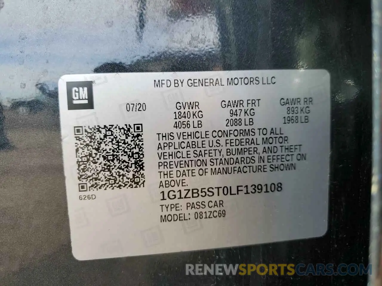 14 Photograph of a damaged car 1G1ZB5ST0LF139108 CHEVROLET MALIBU 2020