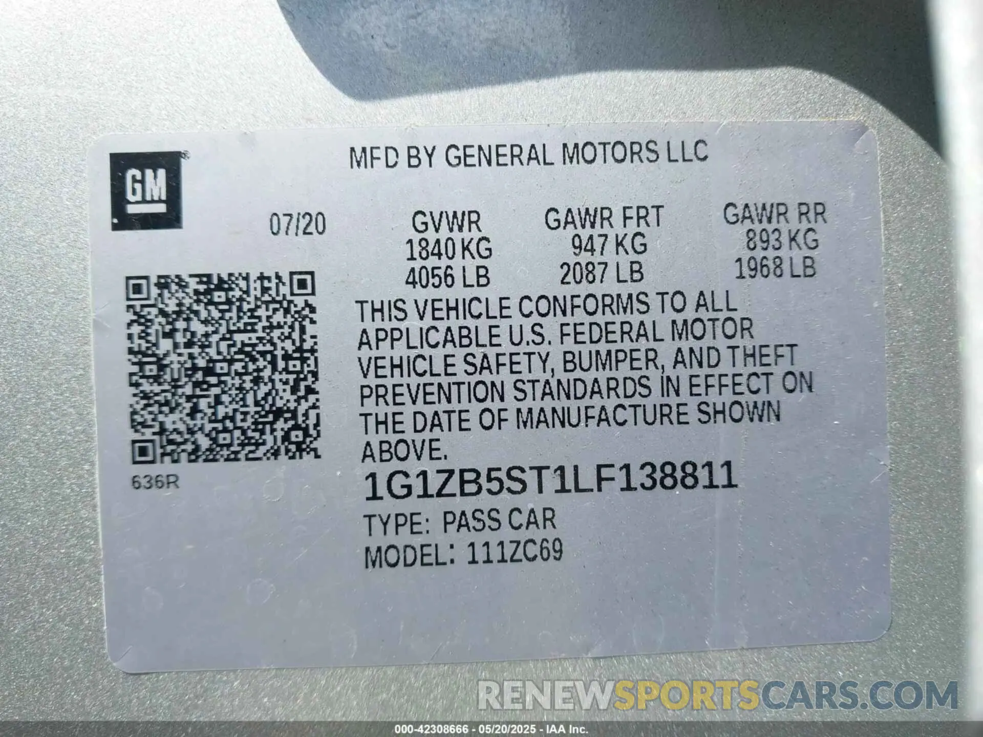 9 Photograph of a damaged car 1G1ZB5ST1LF138811 CHEVROLET MALIBU 2020