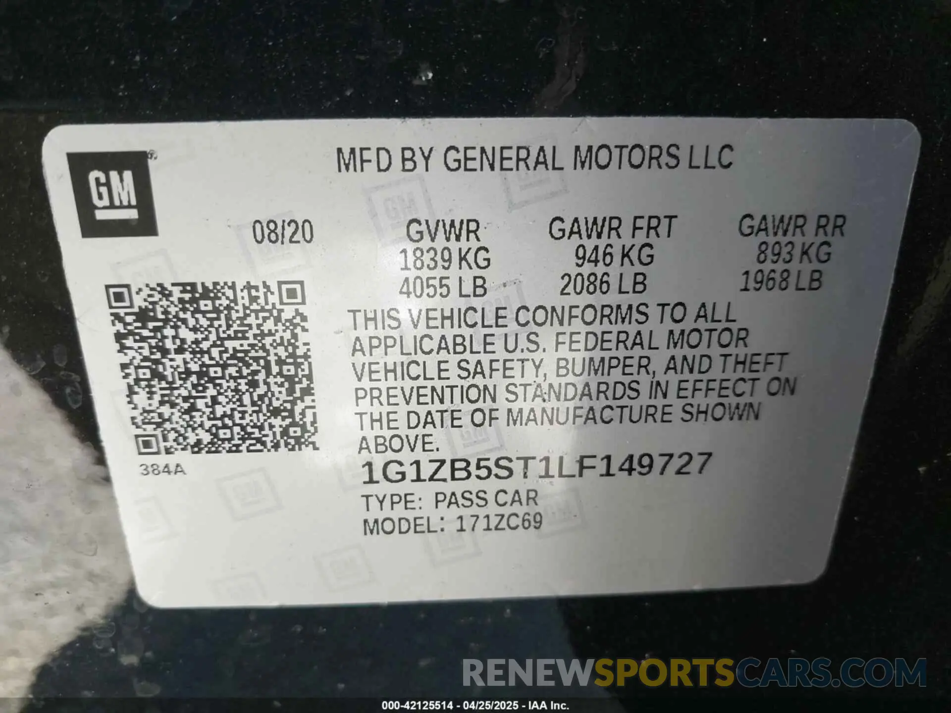 9 Photograph of a damaged car 1G1ZB5ST1LF149727 CHEVROLET MALIBU 2020