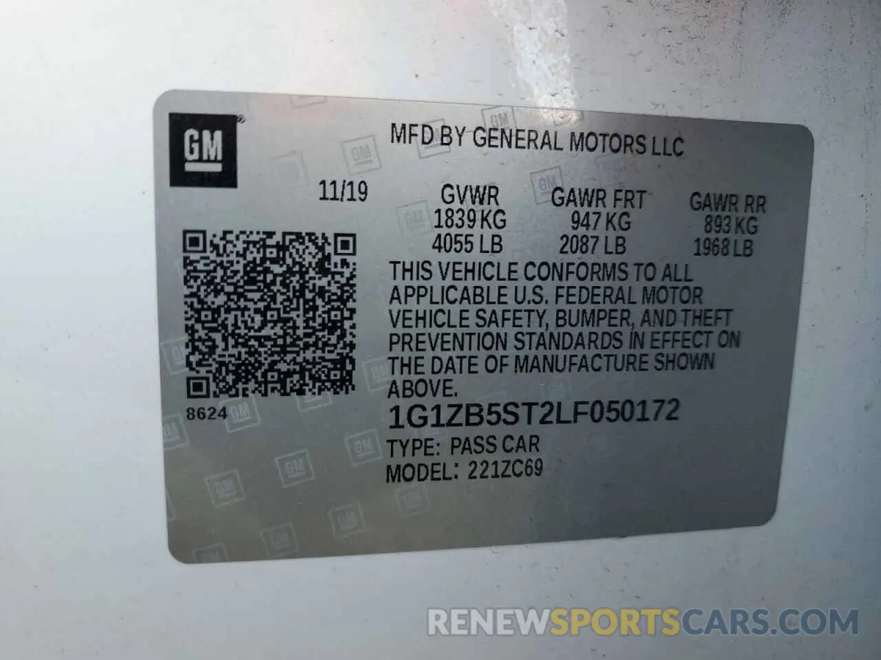 12 Photograph of a damaged car 1G1ZB5ST2LF050172 CHEVROLET MALIBU 2020