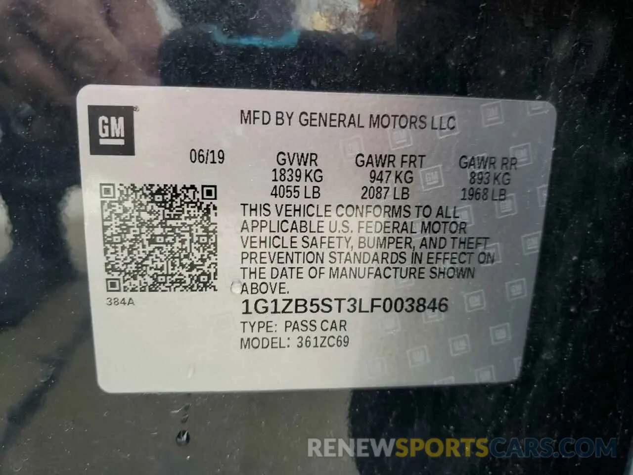 12 Photograph of a damaged car 1G1ZB5ST3LF003846 CHEVROLET MALIBU 2020