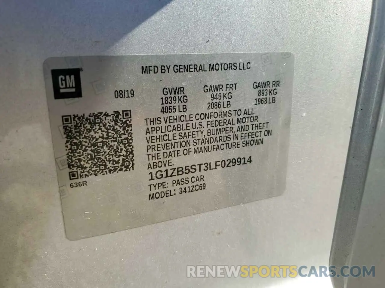 12 Photograph of a damaged car 1G1ZB5ST3LF029914 CHEVROLET MALIBU 2020