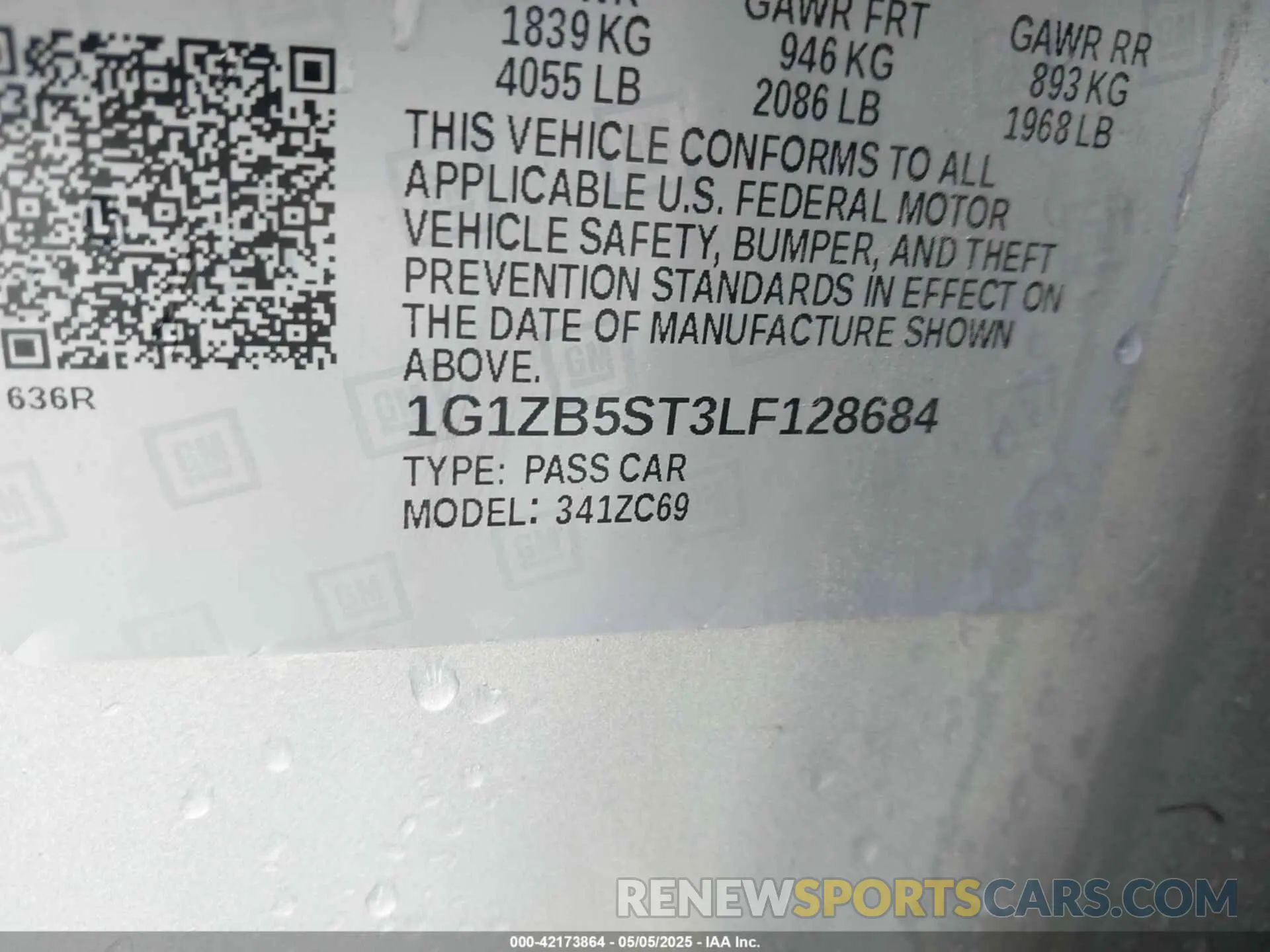 9 Photograph of a damaged car 1G1ZB5ST3LF128684 CHEVROLET MALIBU 2020