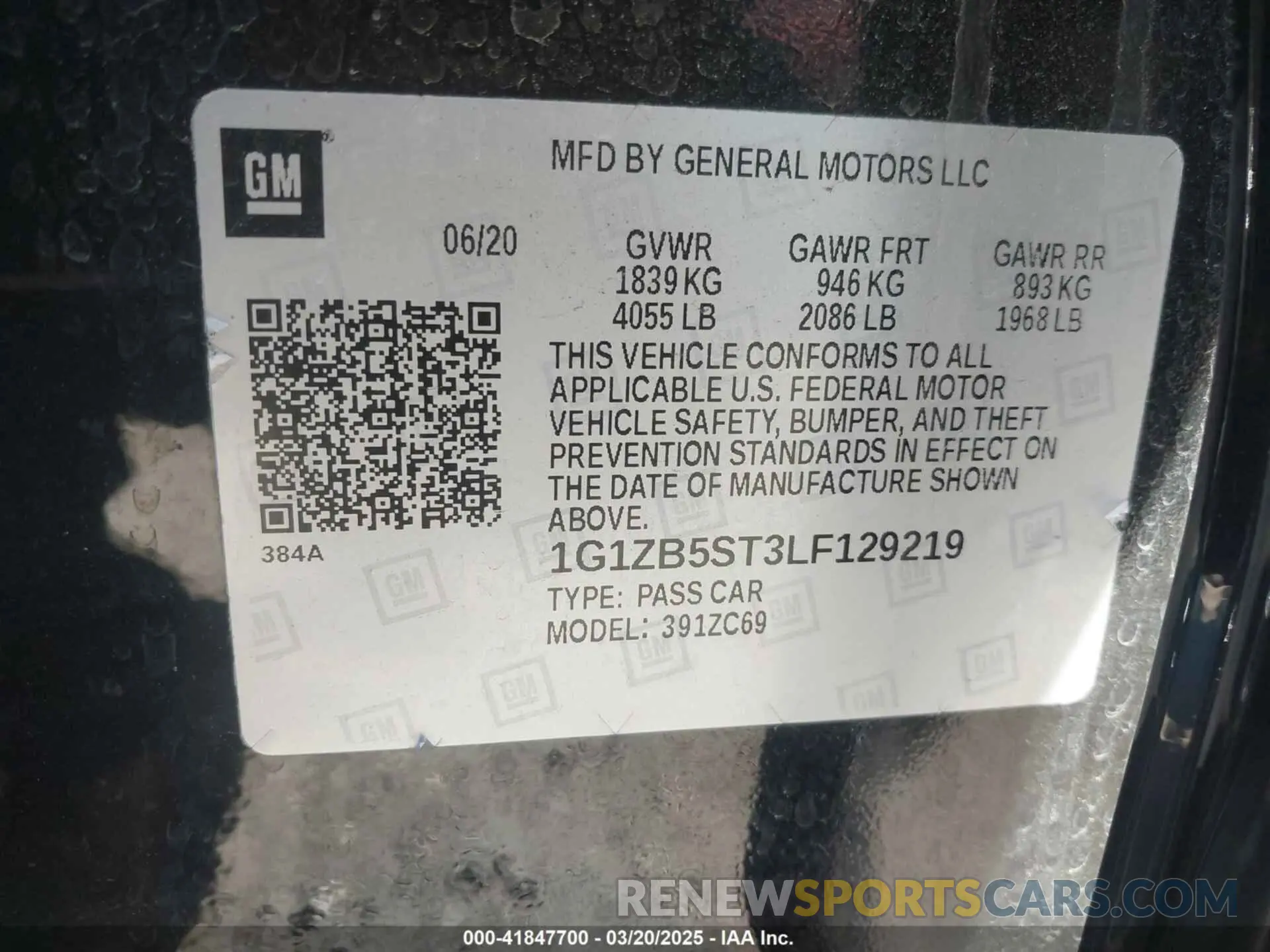 9 Photograph of a damaged car 1G1ZB5ST3LF129219 CHEVROLET MALIBU 2020