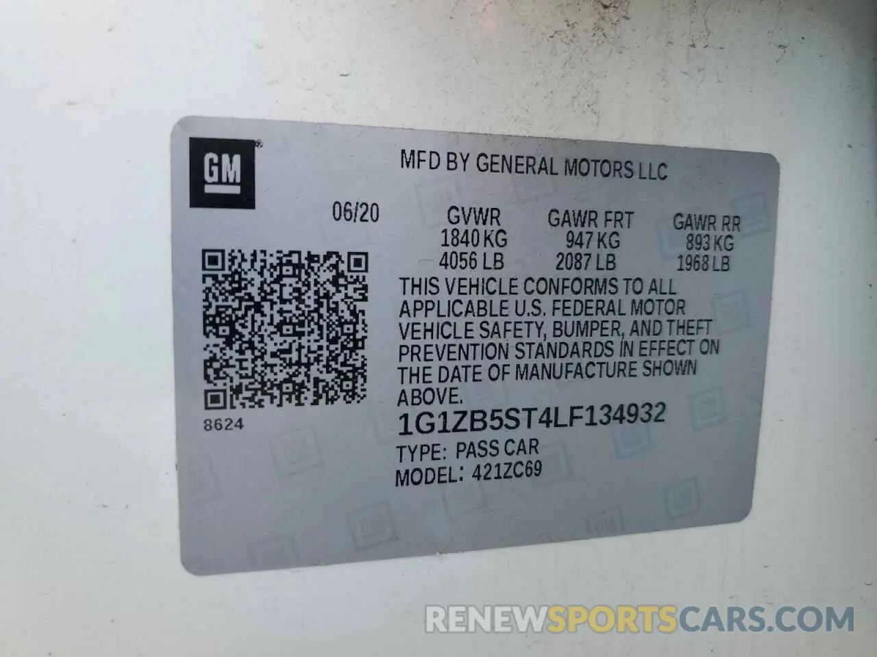 14 Photograph of a damaged car 1G1ZB5ST4LF134932 CHEVROLET MALIBU 2020