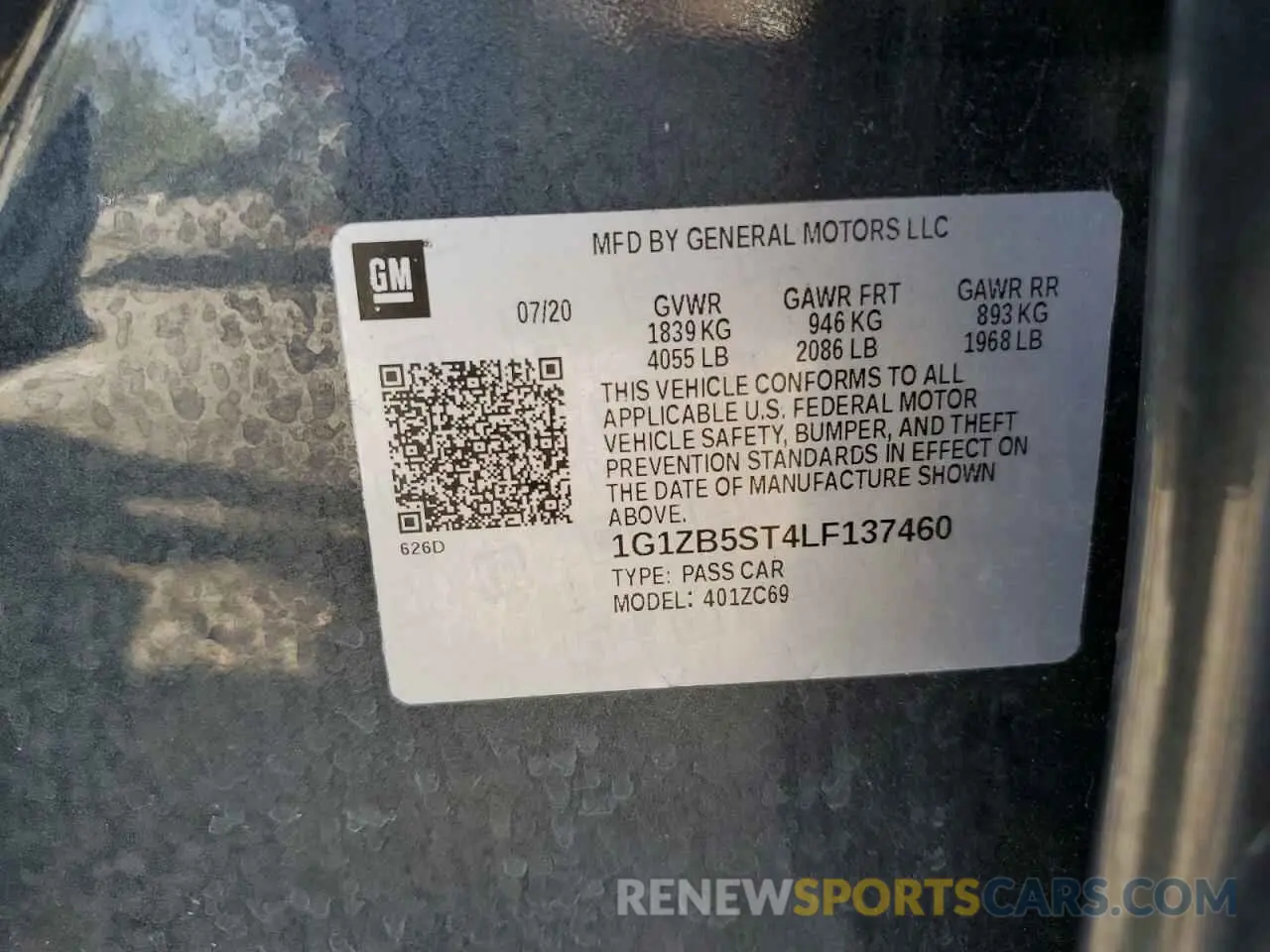 12 Photograph of a damaged car 1G1ZB5ST4LF137460 CHEVROLET MALIBU 2020