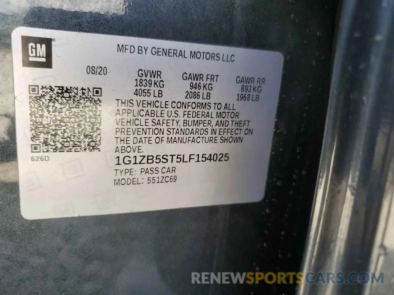 12 Photograph of a damaged car 1G1ZB5ST5LF154025 CHEVROLET MALIBU 2020