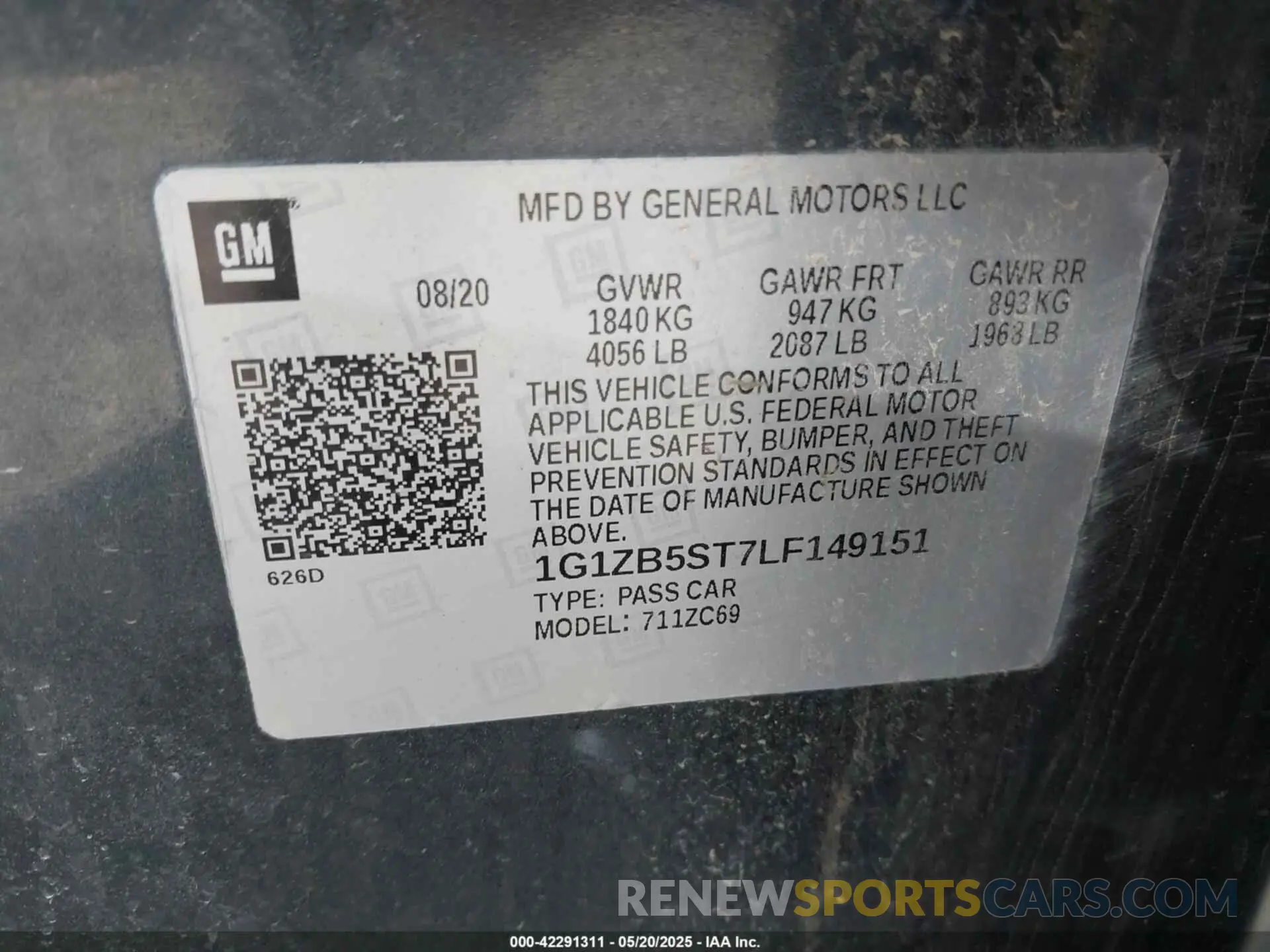 9 Photograph of a damaged car 1G1ZB5ST7LF149151 CHEVROLET MALIBU 2020
