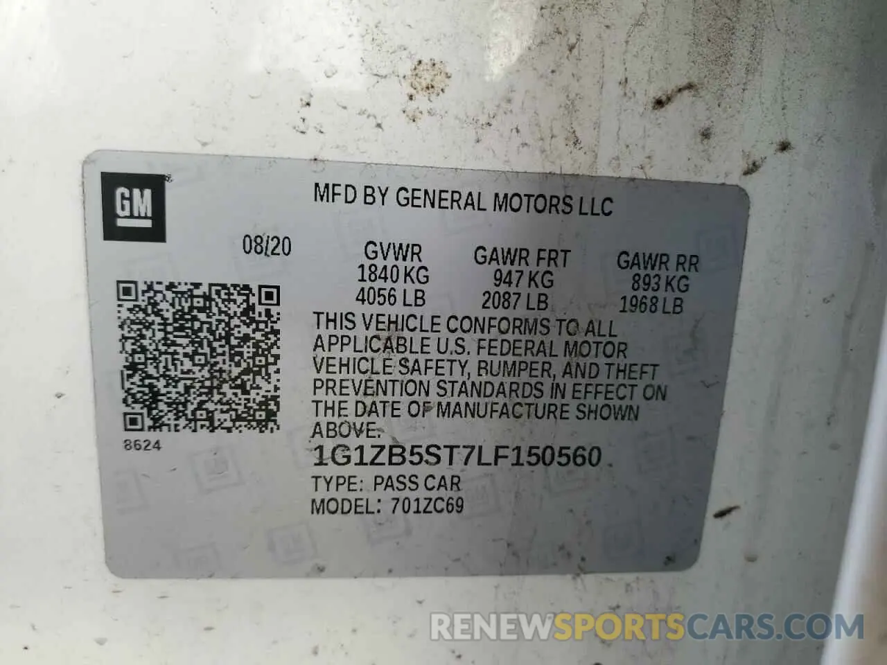 12 Photograph of a damaged car 1G1ZB5ST7LF150560 CHEVROLET MALIBU 2020