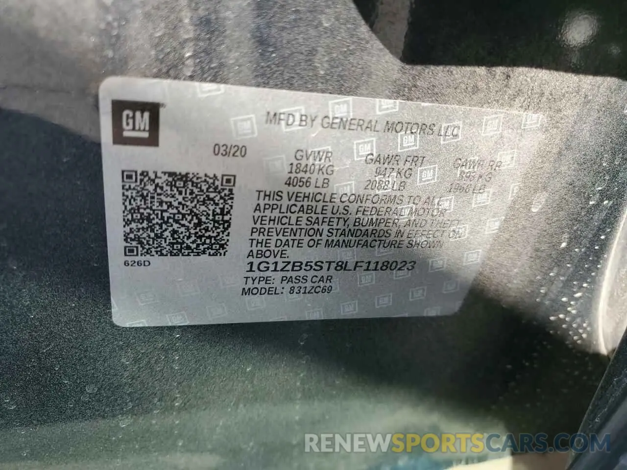 14 Photograph of a damaged car 1G1ZB5ST8LF118023 CHEVROLET MALIBU 2020