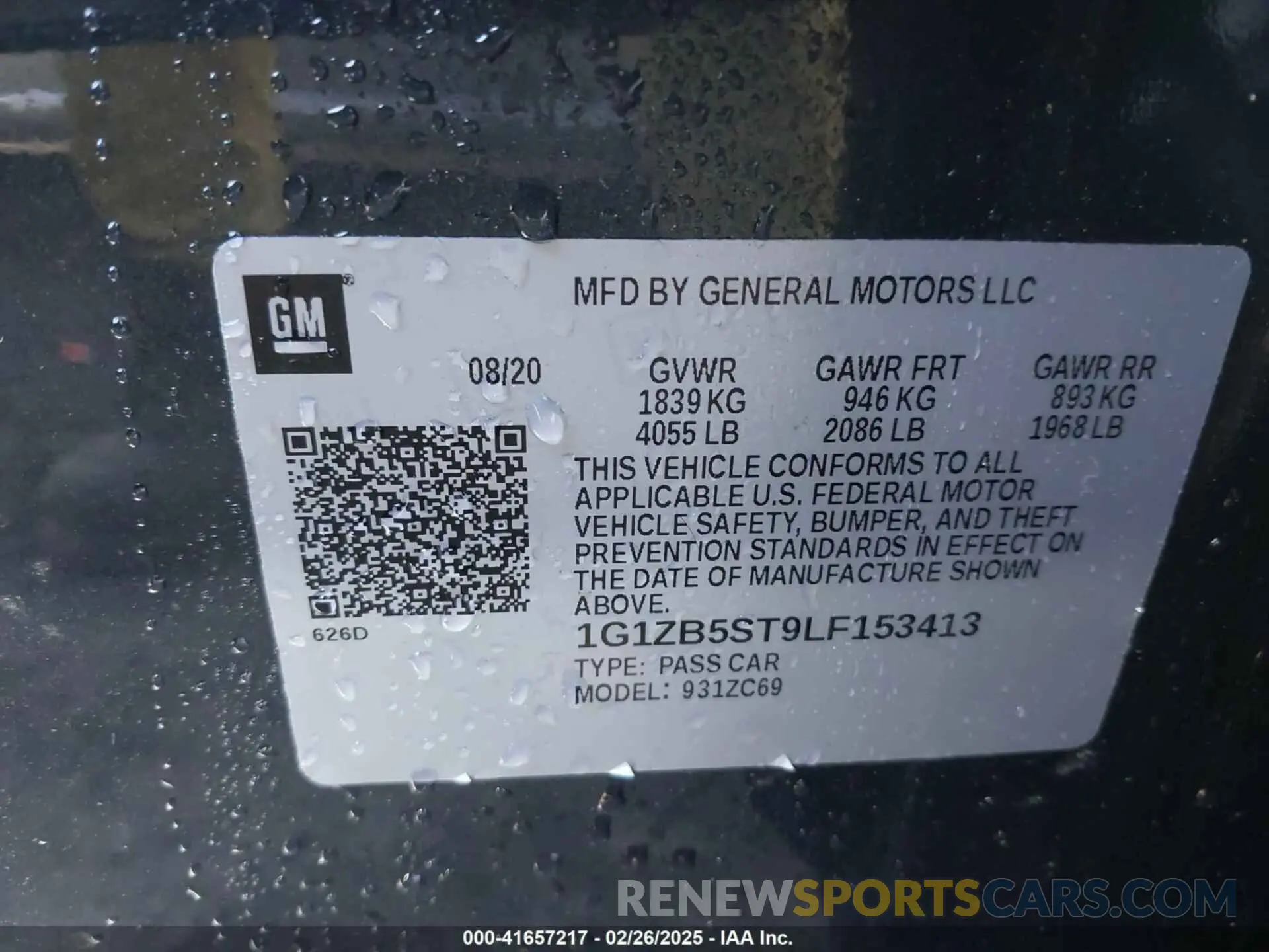 9 Photograph of a damaged car 1G1ZB5ST9LF153413 CHEVROLET MALIBU 2020