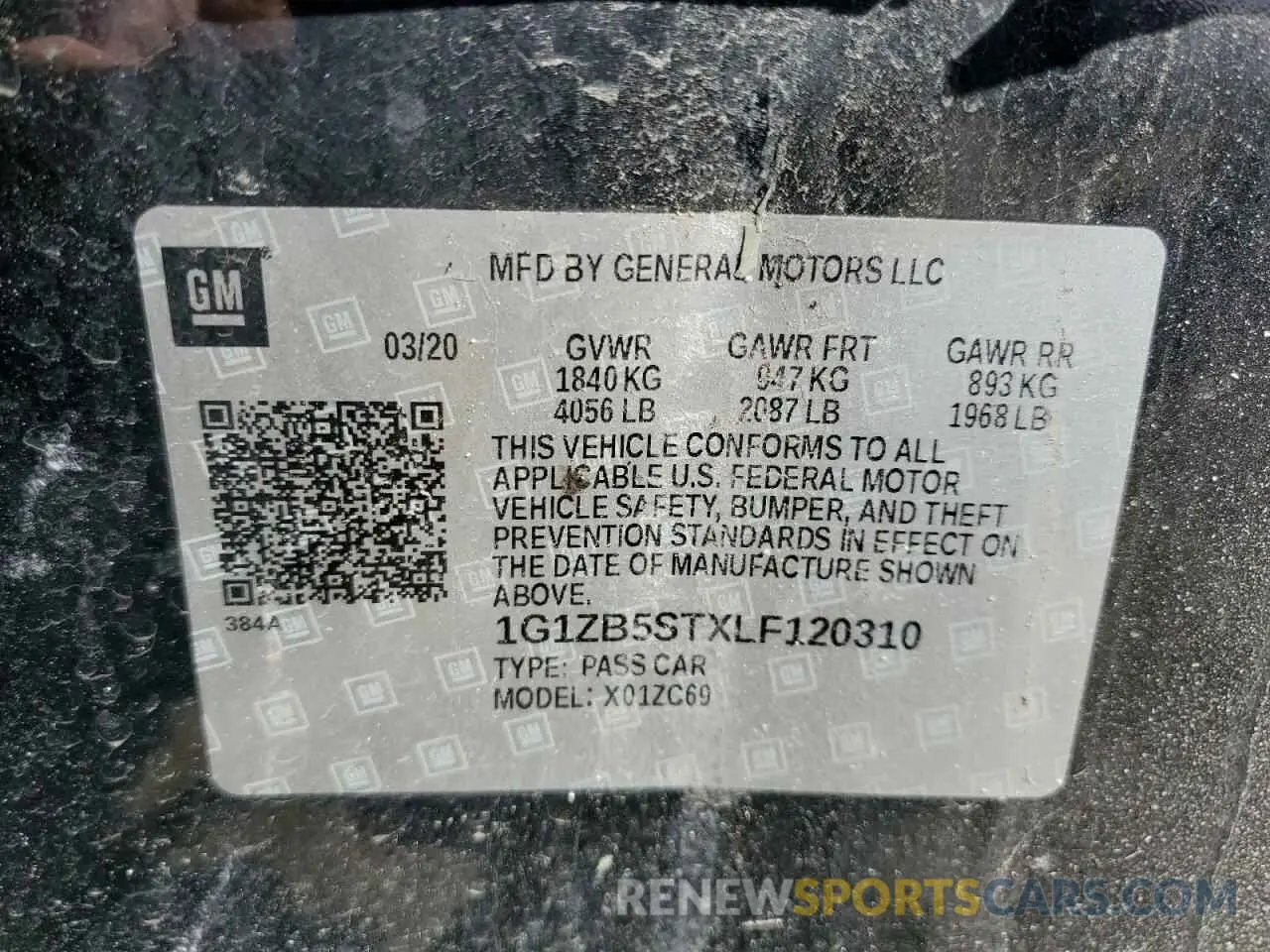 12 Photograph of a damaged car 1G1ZB5STXLF120310 CHEVROLET MALIBU 2020