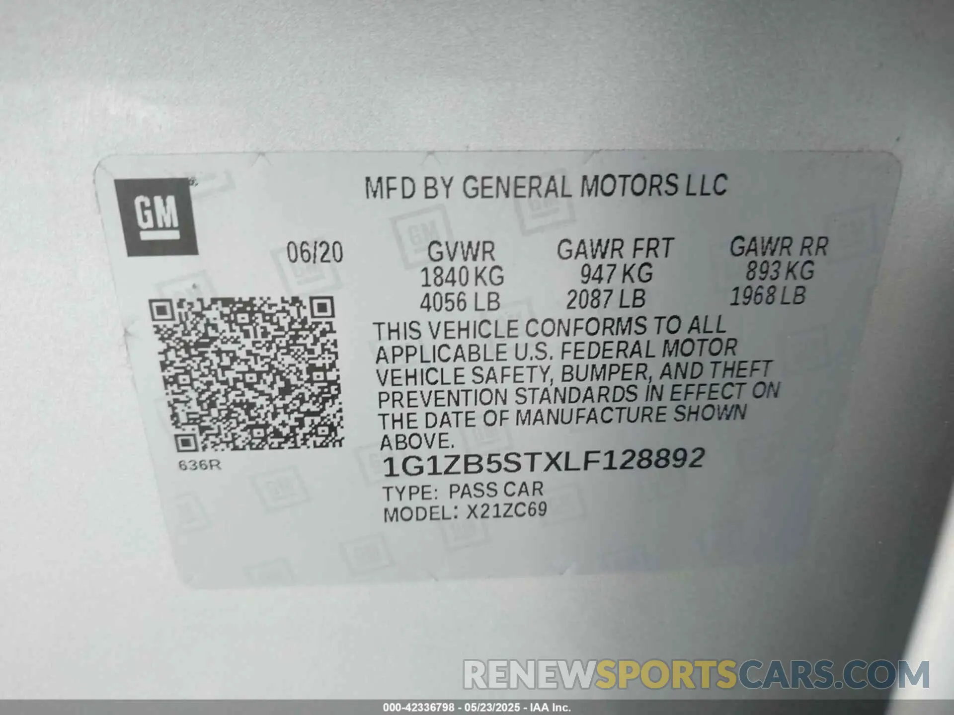 9 Photograph of a damaged car 1G1ZB5STXLF128892 CHEVROLET MALIBU 2020