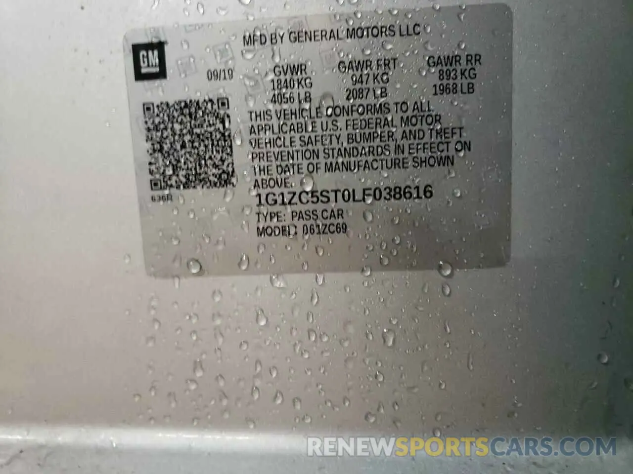 12 Photograph of a damaged car 1G1ZC5ST0LF038616 CHEVROLET MALIBU 2020
