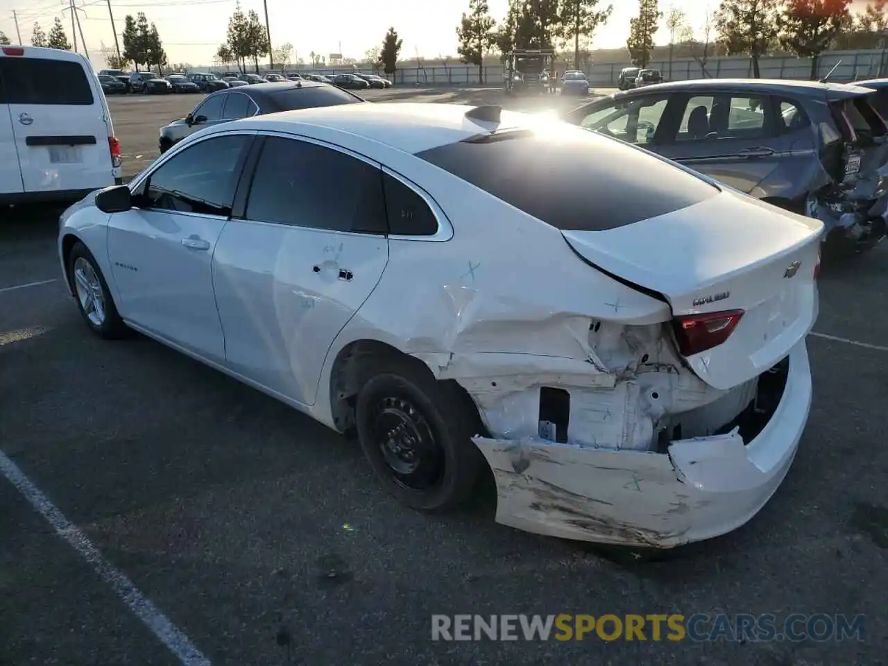 2 Photograph of a damaged car 1G1ZC5ST0LF148873 CHEVROLET MALIBU 2020